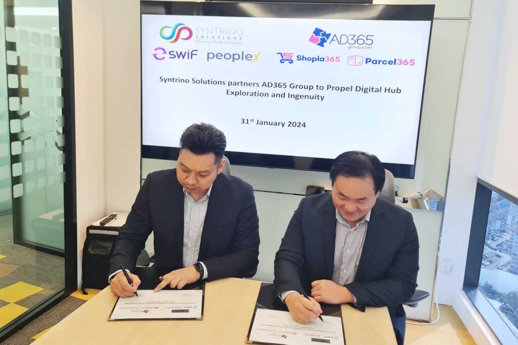 Malaysia's Digital Future collaboration between Syntrinos Soultion and AD365 Holding Sdn Bhd. The signing of a Memorandum of Understanding (MOU) for the Malaysia Digital Hub exploration, a groundbreaking initiative that promises to shape the future of our nation's economy.